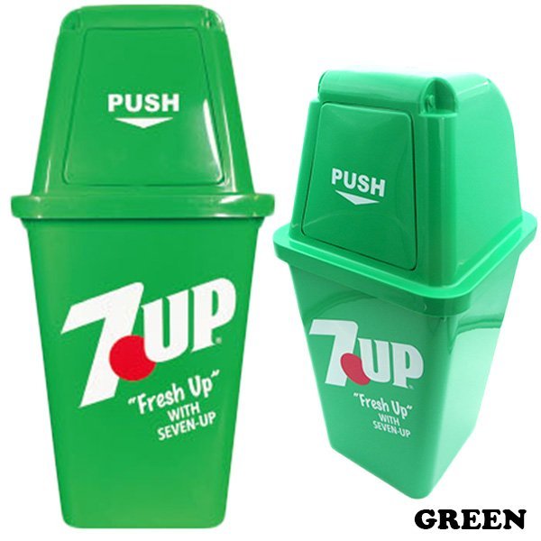 ■ ７ＵＰ・セブンアップ ■ 【ダストボックス20L・グリーン】※ アメリカン　ガレージ　ごみ箱　ダストビン_画像1