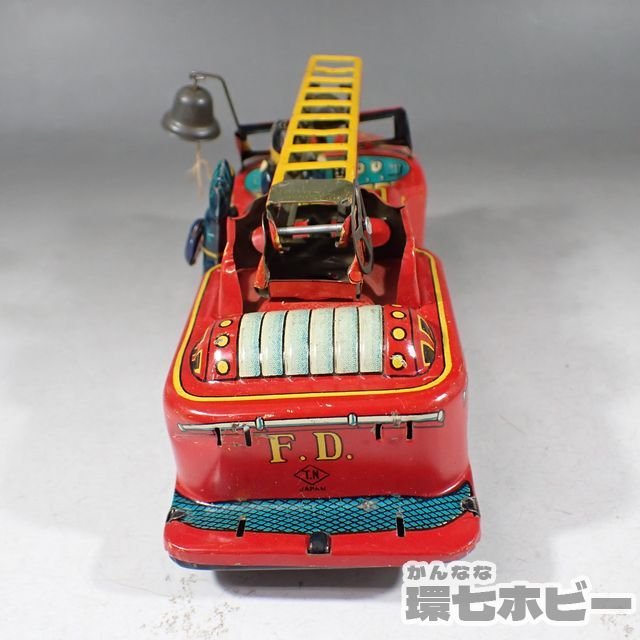 3KD85◇当時物 野村トーイ ブリキ 消防車 はしご車 日本製 ミニカー