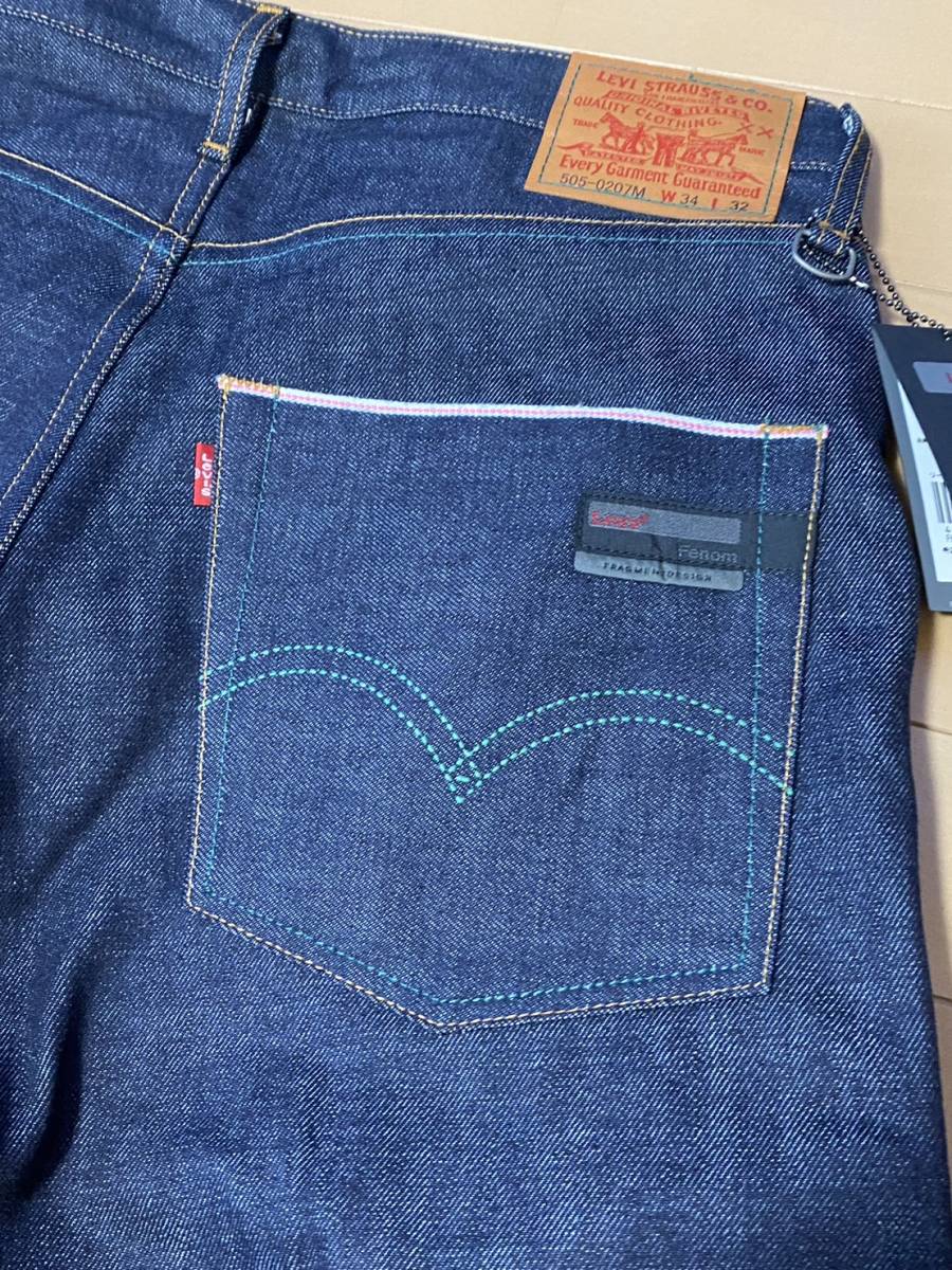 希少！デッドストック FRAGMENT DESIGN×LEVI'S Fenom　FM505-0032 Painted Green Stitch Rigid　藤原ヒロシ_画像1