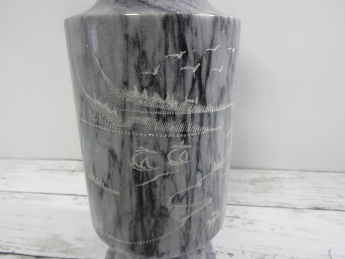 大理石　花瓶　彫刻　高さ252mm　花生け　花器　インテリア　置物　レトロ　欠けあり_画像4