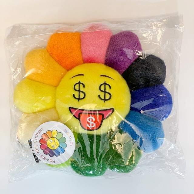 送料無料・名入れ彫刻 村上隆 クッション ピンク 30cm Flower Cushion