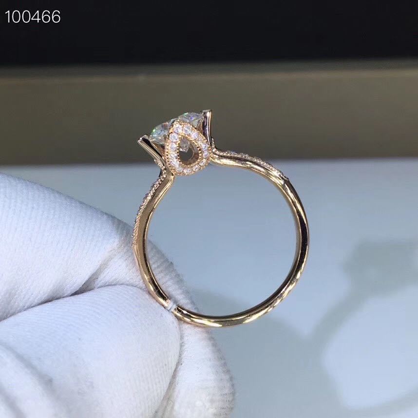 輝くモアサナイト ダイヤモンド リング K18PG(1) 指輪