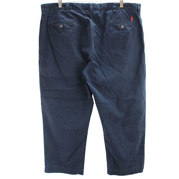 ★00s ポロ ラルフローレン ETHAN PANT ツータック コットン チノパン 紺 w41★152 オールド クラシック ワイド ビッグサイズ_画像3