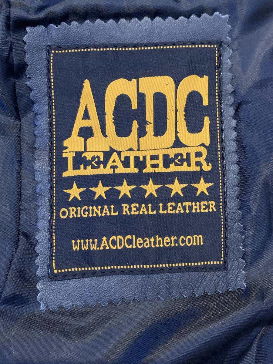 ACDC LEATHER メンズM 38 レザーロングコート 本革 本皮 ブラック ジャケット 革ジャン アウター_画像3