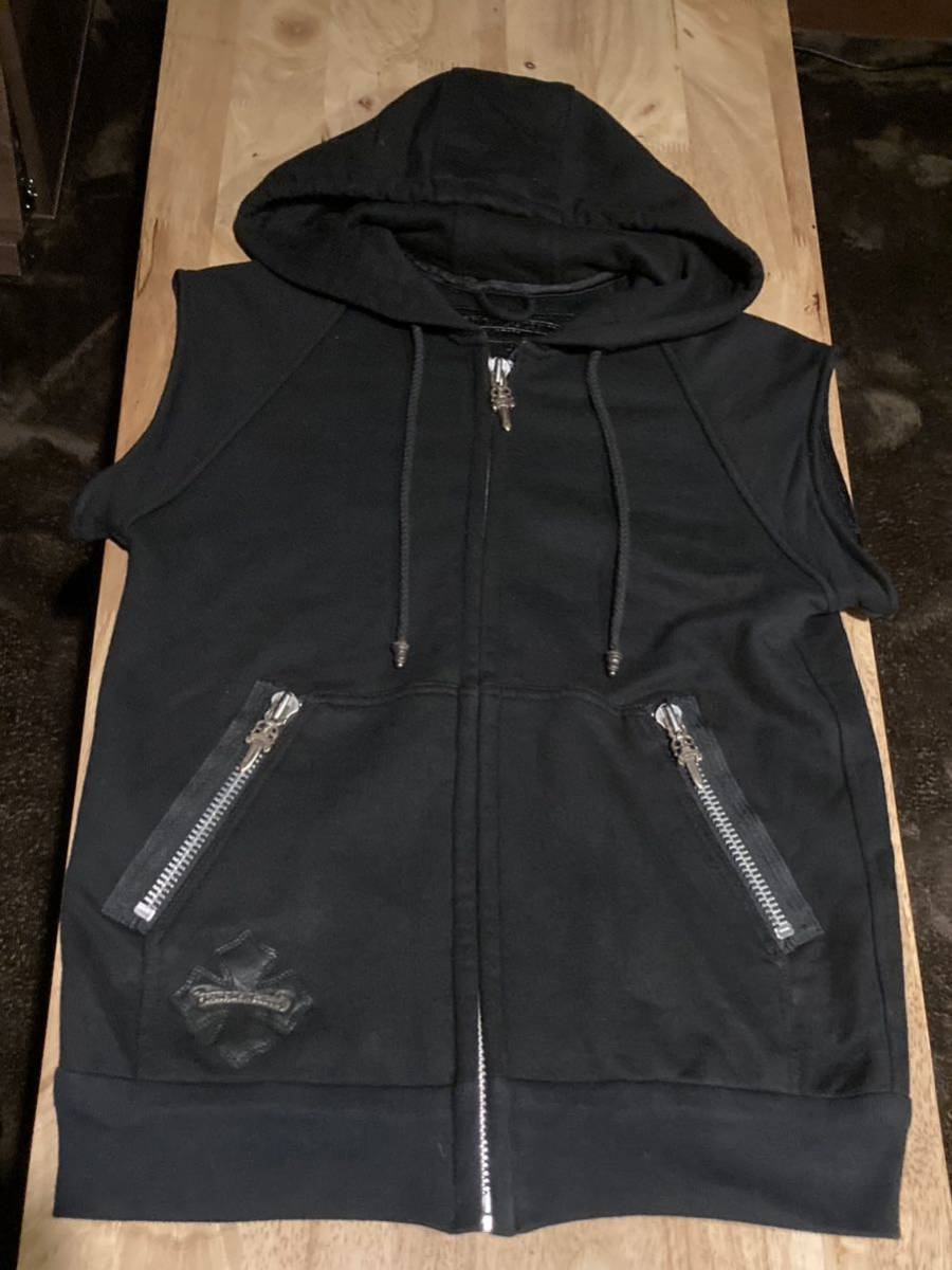 らせした】 正規美品 クロムハーツ ノースリーブ カスタム パーカー