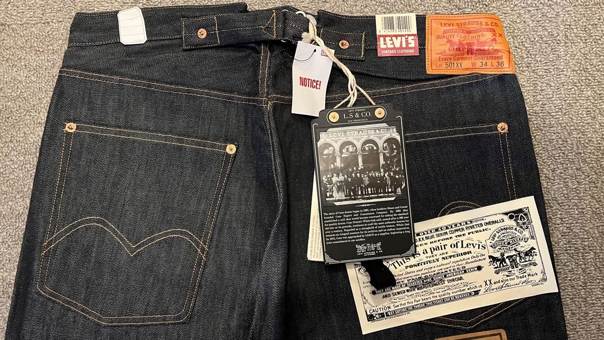 LEVI'S リーバイス LVC 15 501 XX 米国製　W 34Ｌ36  デッドストック 新品 ビンテージ アメリカ製