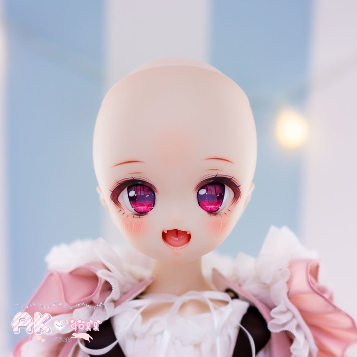 【AK*doll】DDH-01 カスタムヘッド 開口 SWセミホワイト デカールアイ付き_画像10