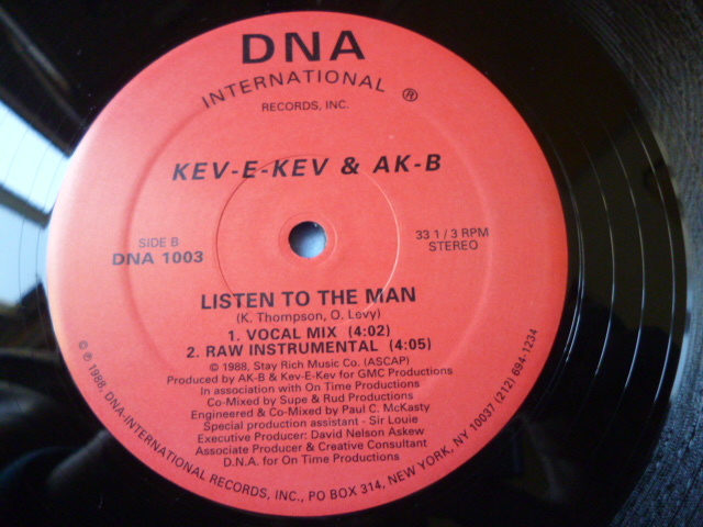 Kev-E-Kev & AK-B / Listen To The Man 試聴可 シュリンク付 激アツ ファンキーブレイクス HIPHOP CLASSIC 12 _画像2