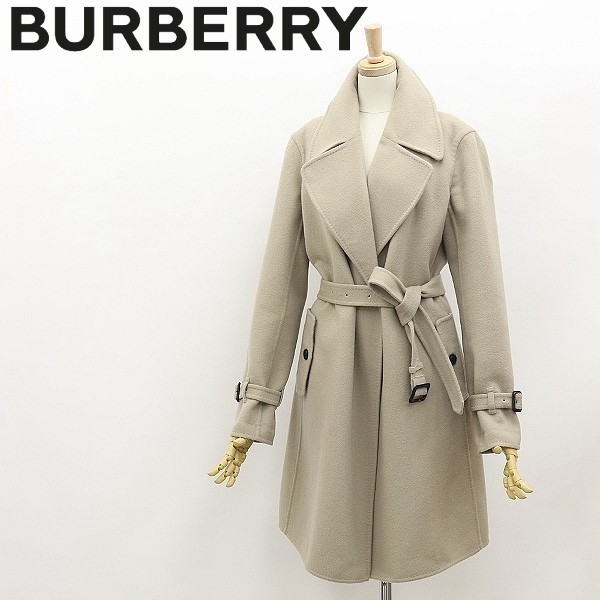 美品 BURBERRY LONDON バーバリー ロンドン ダブルフェイス 裏チェック カシミヤ＆アンゴラ混 ウール チェスター コート 40