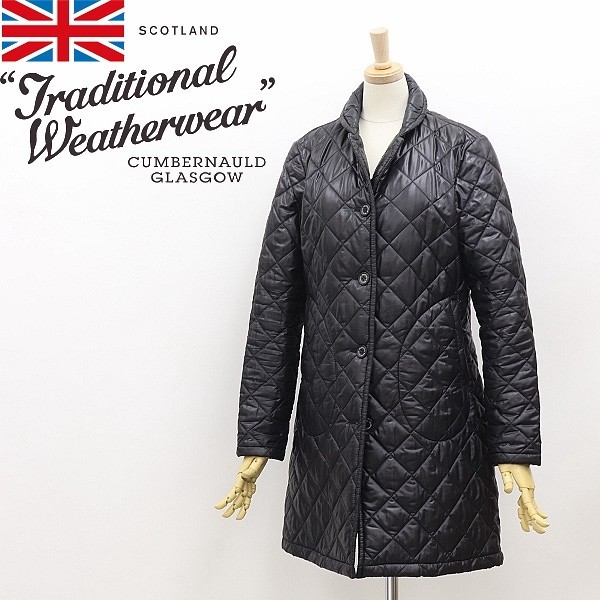 【初回限定】 ●Traditional Weatherwear トラディショナル ウェザーウェア RUM キルティング 中綿 コート 黒 ブラック 34 女性用