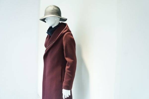 美品 junhashimoto ジュンハシモト WRAP COAT ウールメルトンラップコート 定価11万円 4(L) AKM 1piu1uguale3 ボルドー ラッカーニZIP_画像7