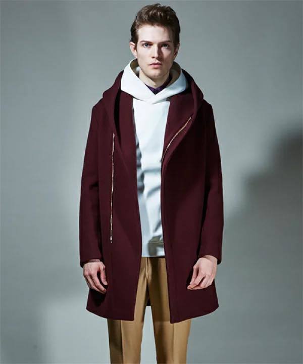 美品 junhashimoto ジュンハシモト WRAP COAT ウールメルトンラップ