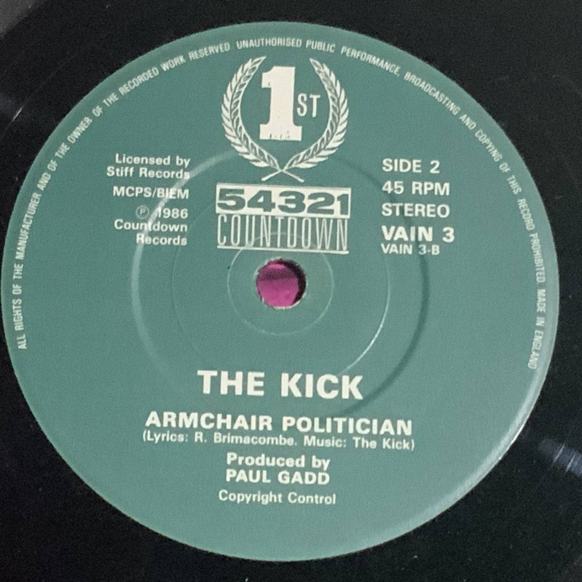 ネオモッド The Kick - I Can't Let Go / Armchair Politician 7インチ neo mod revival モッズ パワーポップ the jamの画像3