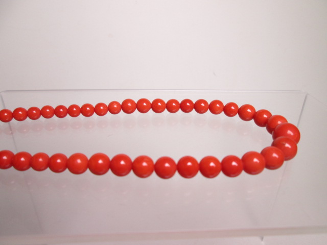 *K18 red .. sphere 5mm~9,5mm. necklace 24g case attaching 