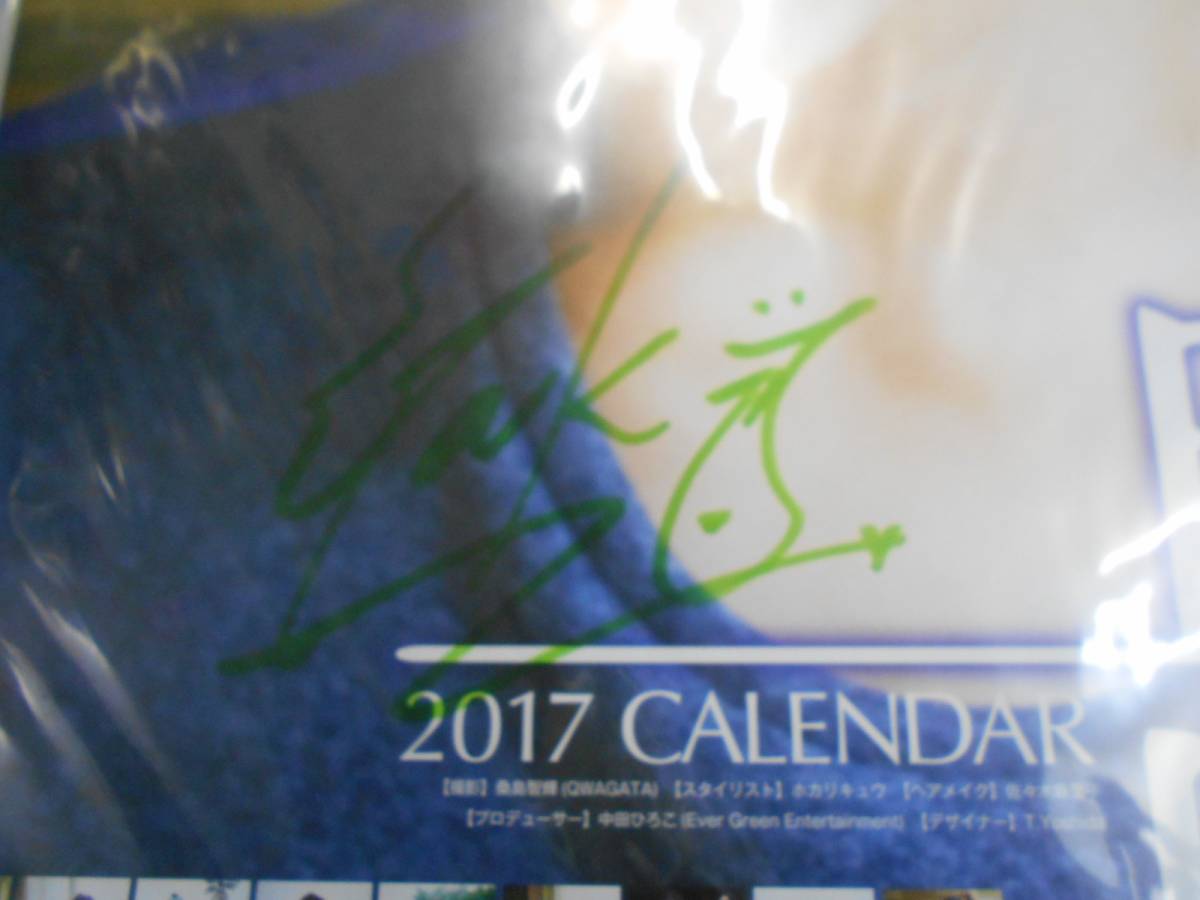 佐野岳 2017年カレンダー 約52X37センチ未使用 未開封 直筆サイン入り 緑 同梱不可_画像2