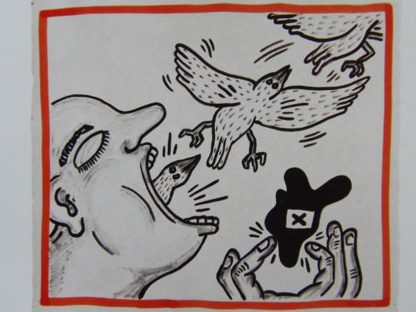 Keith Haring、No.158、希少画集画、新品額装付、状態良好、choco