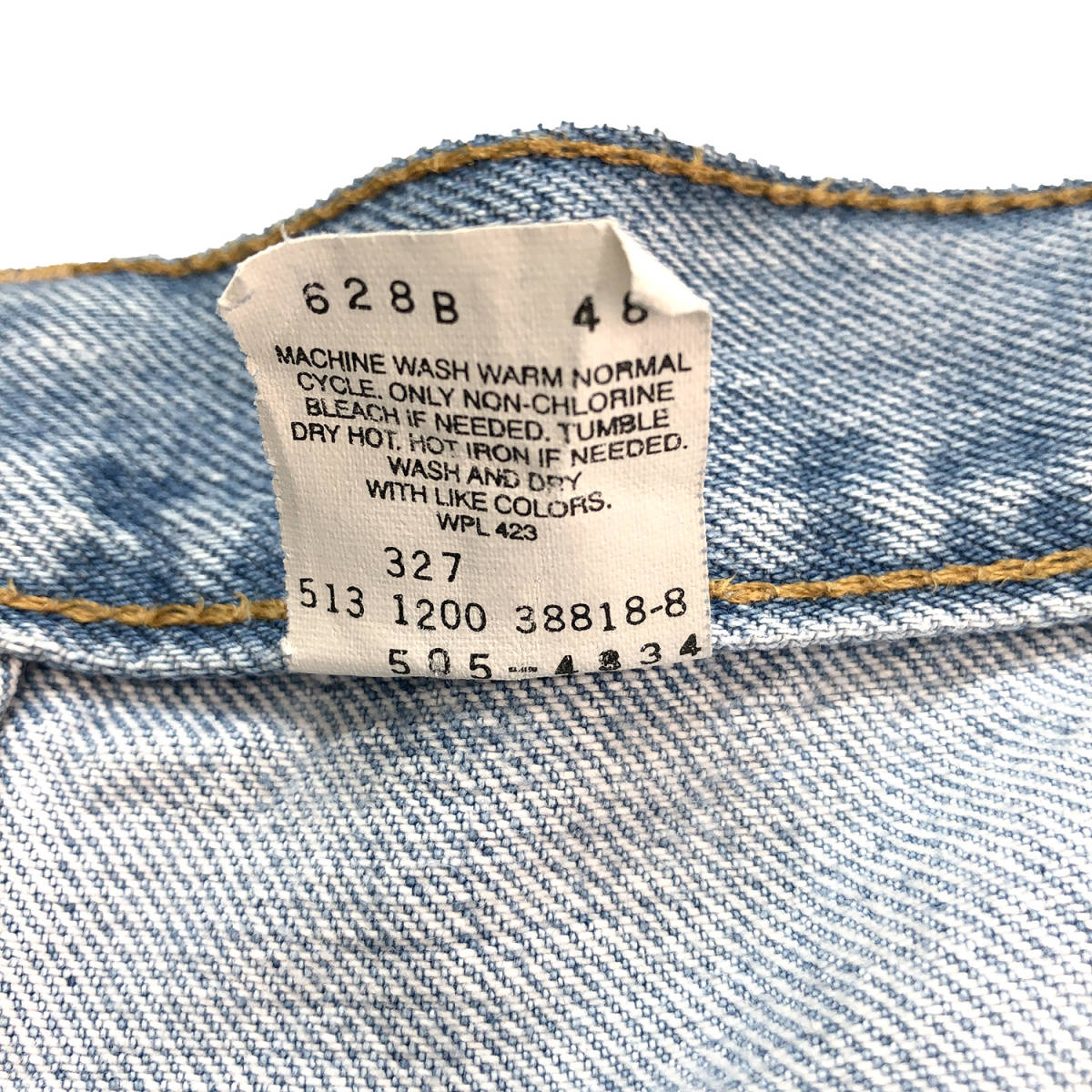 00年製 ヴィンテージ USA製 リーバイス 505 ストレート ジーンズ デニムパンツ ジーパン W33 L30 アイスブルー Levis 古着 CA0322_画像9