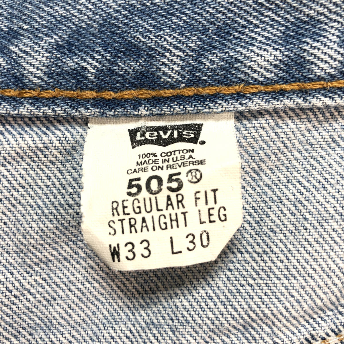 00年製 ヴィンテージ USA製 リーバイス 505 ストレート ジーンズ デニムパンツ ジーパン W33 L30 アイスブルー Levis 古着 CA0322_画像8