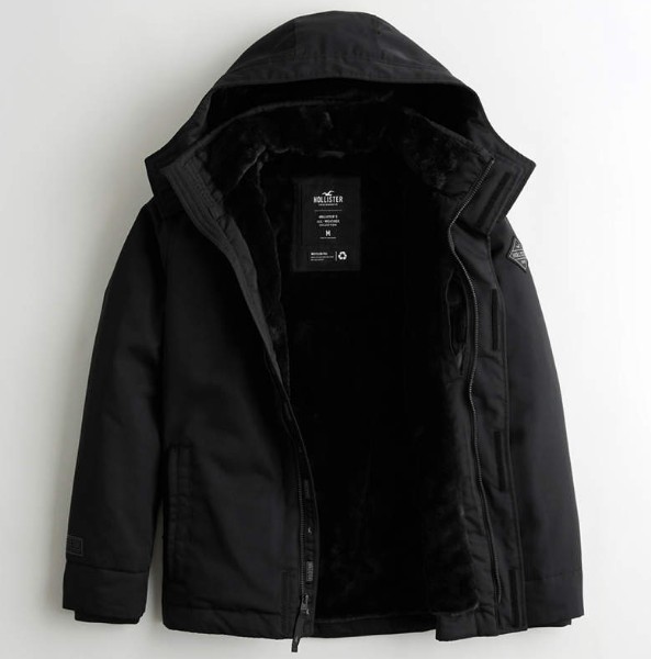 HOLLISTER ホリスター/US XXL/ブラック/フェイクファーラインド中綿