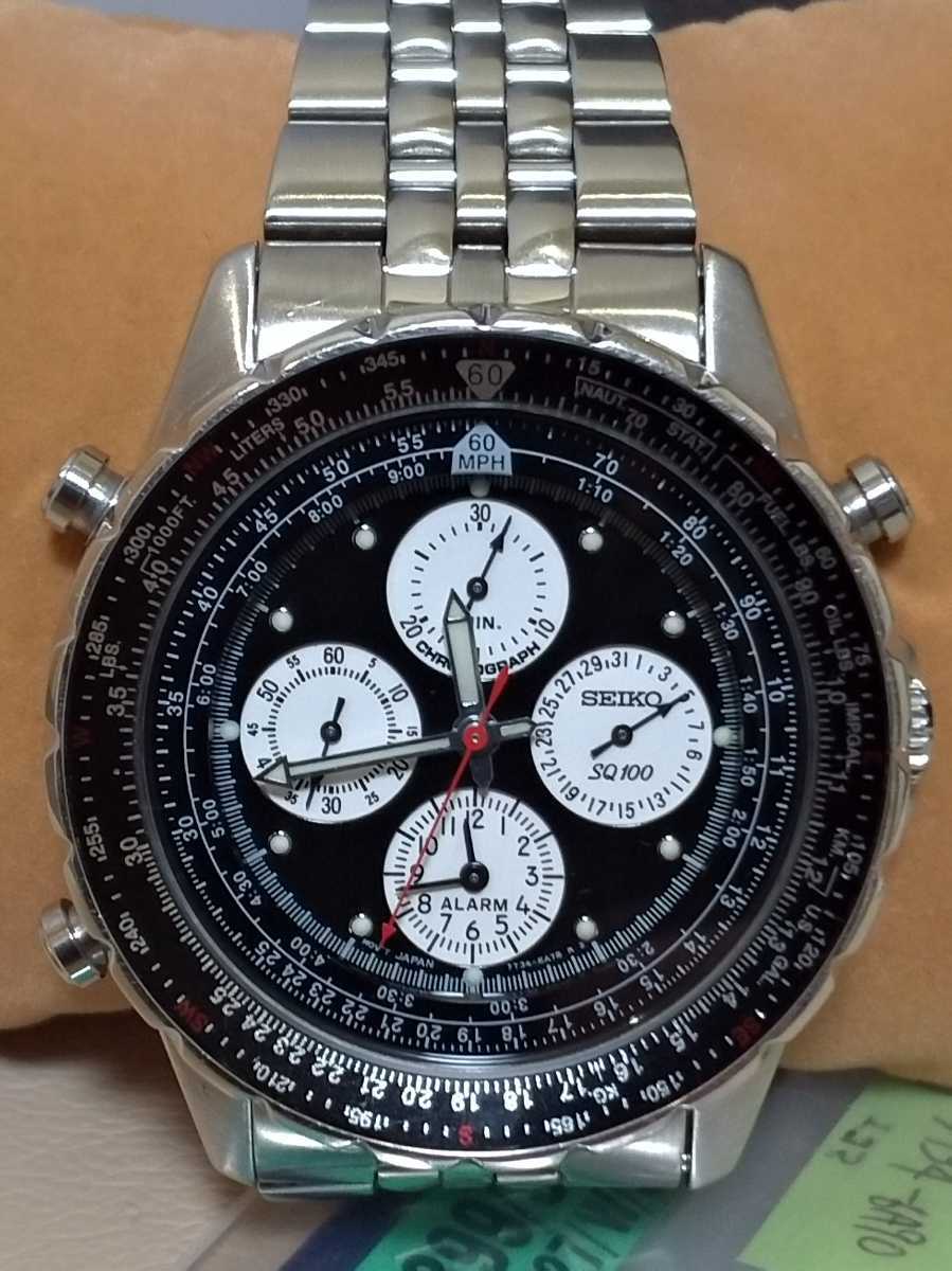 SALE/37%OFF】 稼働品‼️SEIKO chronograph SQ100 SEIKO econet.bi