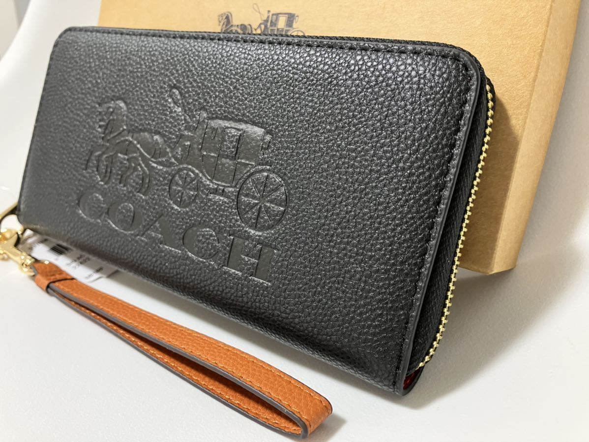 COACH コーチ ストラップ付き 長財布 ブラック 黒色 熱い販売 www