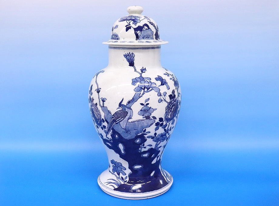 H704、有田焼 古伊万里 旧家蔵出 大き型 錦彩 沈香壺 高さ約49cm