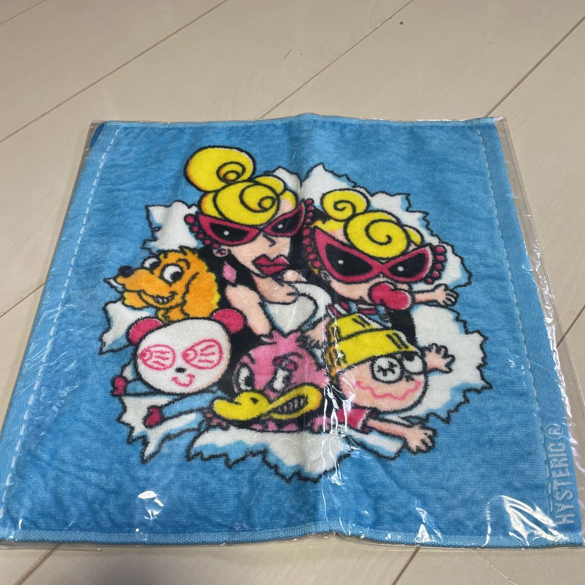 ヒスミニ★ループ付ハンドタオル★新品★水色_画像1