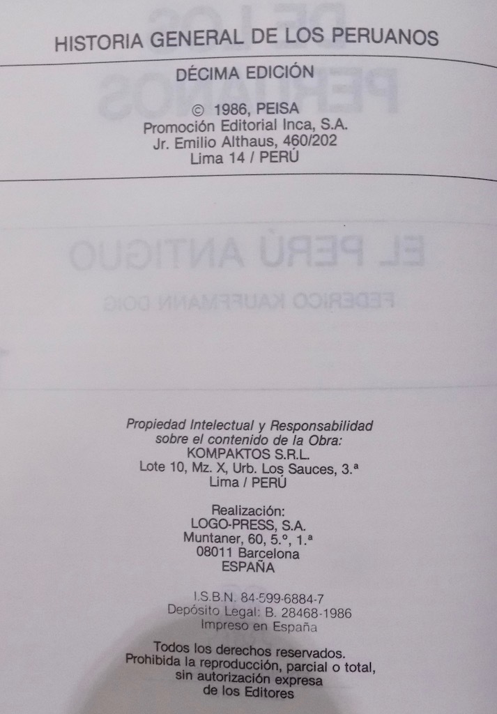 Historia General de Los Peruanos」/ペルーの全歴史/1:Antiguo 2:Virreinal 3: Republicano/Doig他著/1986年/ Ediciones Peisa発行 - 世界史 Historia General de Los Peruanos」/ペルーの全歴史/1:Antiguo 2:Virreinal 3: Republicano/Doig他著/1986年/ Ediciones Peisa発行 - 世界史