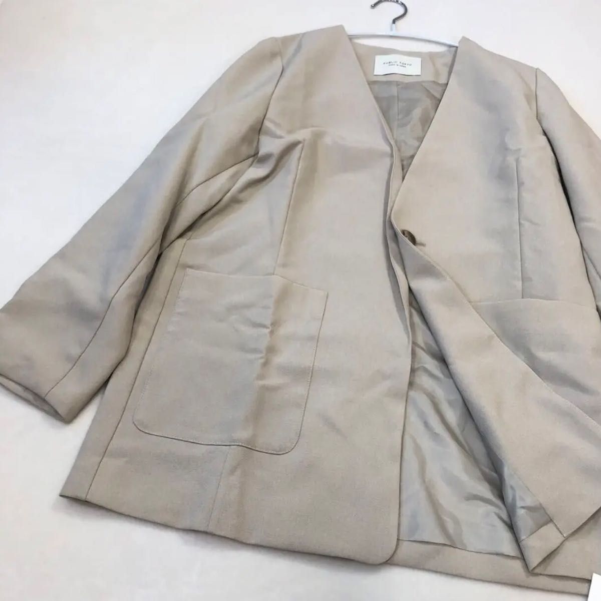 新品 PUBLIC TOKYO パブリックトウキョウ ノーカラー ジャケット 春