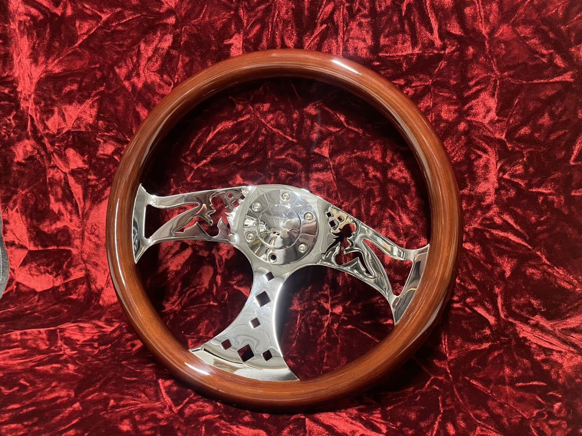 AC attaching ISUZU ELF Isuzu Elf Forward Cyndy wooden steering wheel Boss inspection deco truck retro wood steering wheel 