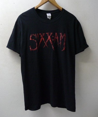 ◆SIXXAM ロゴ バンド Tシャツ 黒 サイズXL 復刻の画像1