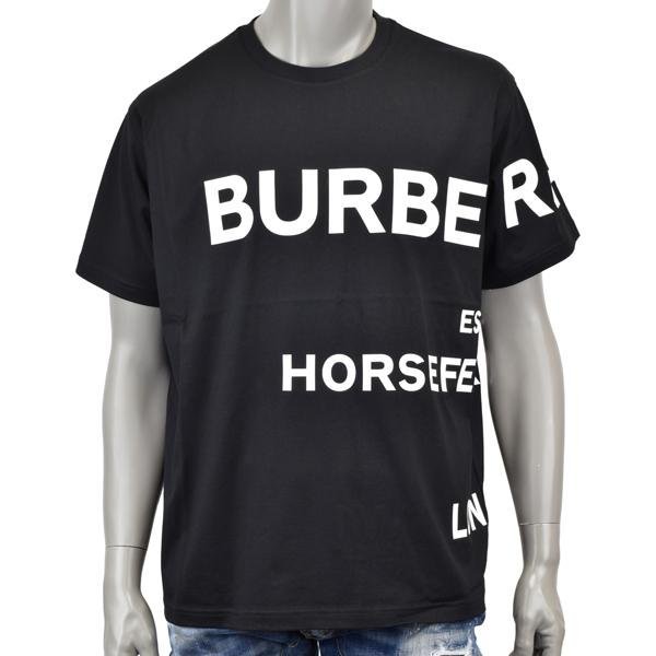新品【XLサイズ】BURBERRY バーバリー HARLFORD ビッグロゴ プリント オーバーフィット Tシャツ/ブラック/8040694 BLACK