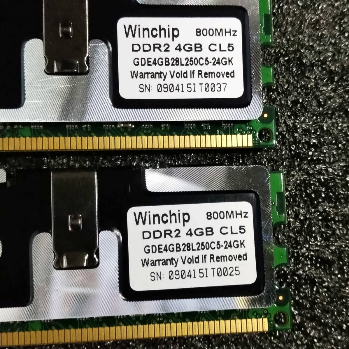 【中古】DDR2メモリ 16GB(4GB4枚組) Whinchip GDE4GB28L250C5-24GK [DDR2-800 PC2-6400]_画像6