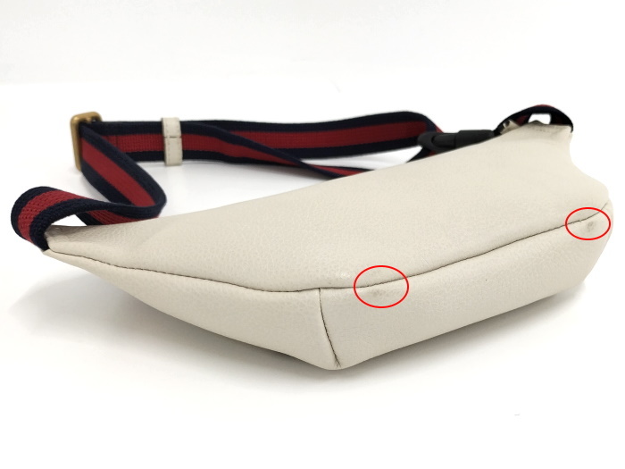 GUCCI スモール ベルトバッグ ウエストバッグ ロゴ プリントレザー