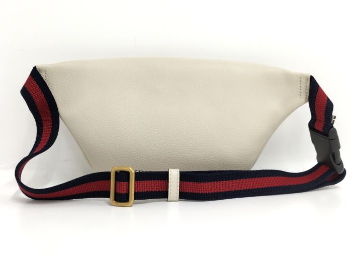GUCCI スモール ベルトバッグ ウエストバッグ ロゴ プリントレザー