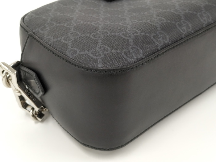 GUCCI クラッチバッグ ショルダーバッグ GGスプリーム レザー ブラック