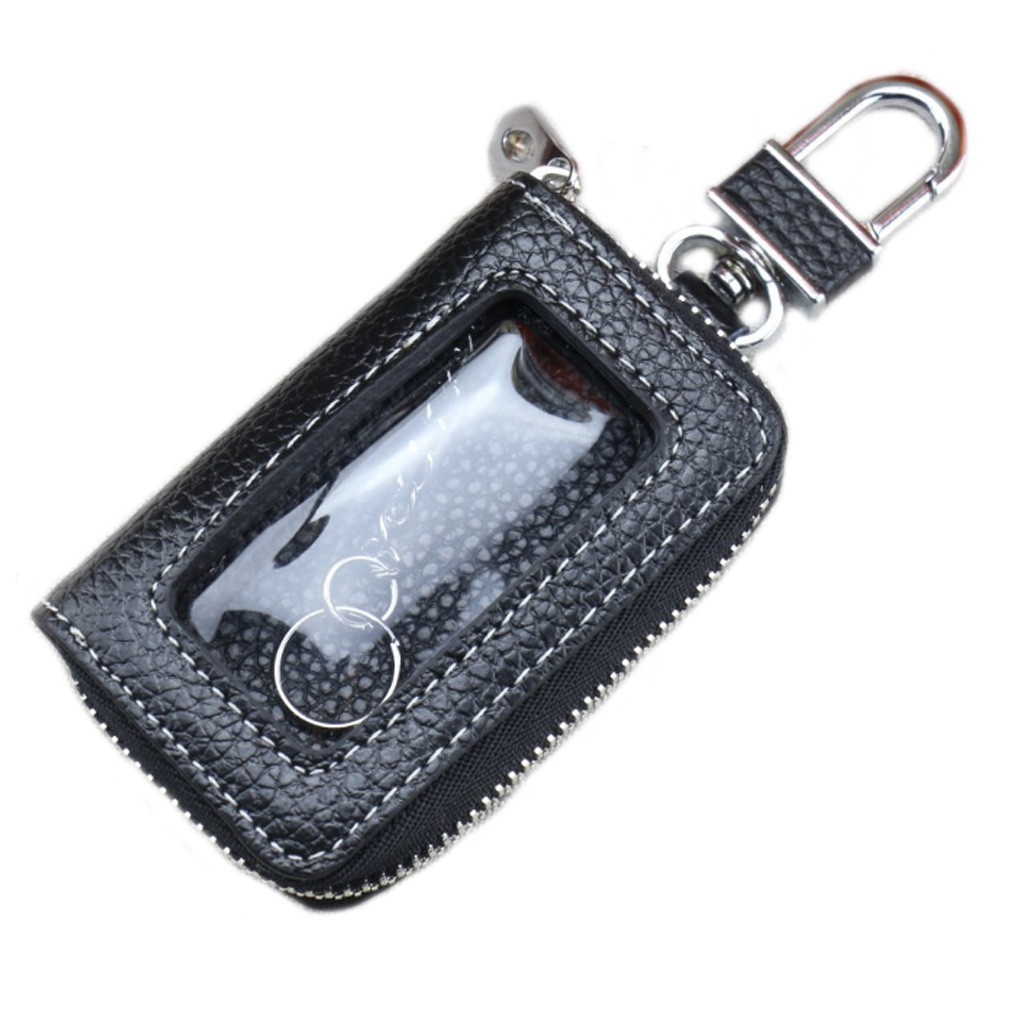  smart key case cow leather gift car clear window convenience smart key key case men's lady's dressing up classical cow leather specification black 