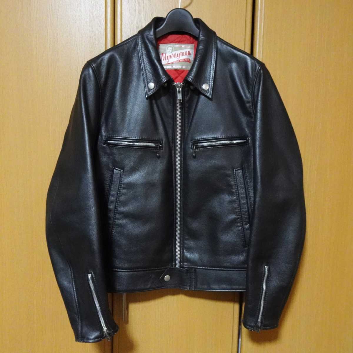666 Leather Wear シングルライダースジャケット ブラック 黒 38 牛革