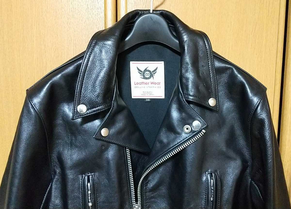 666 Leather Wear ダブルライダースジャケット 黒 36 Lewis Leathers