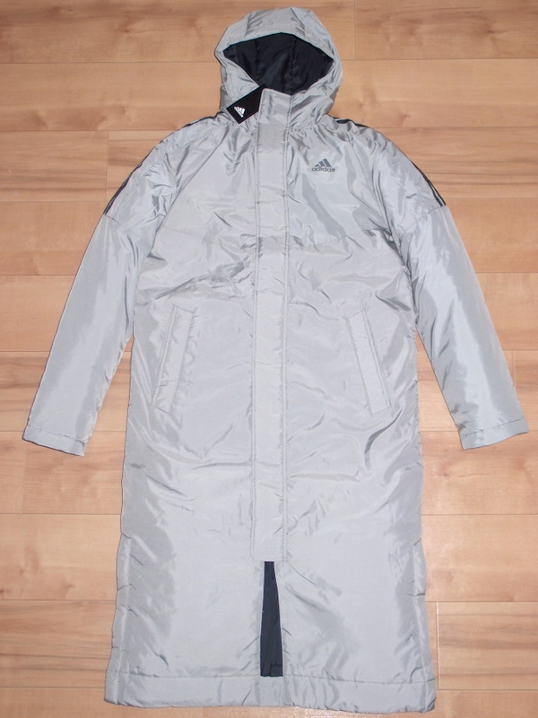 【即決】新品 adidas ベンチコート M CZ0623 3-STRIPES INSULATION COAT 耐久撥水 中綿 保温 ◆_画像1