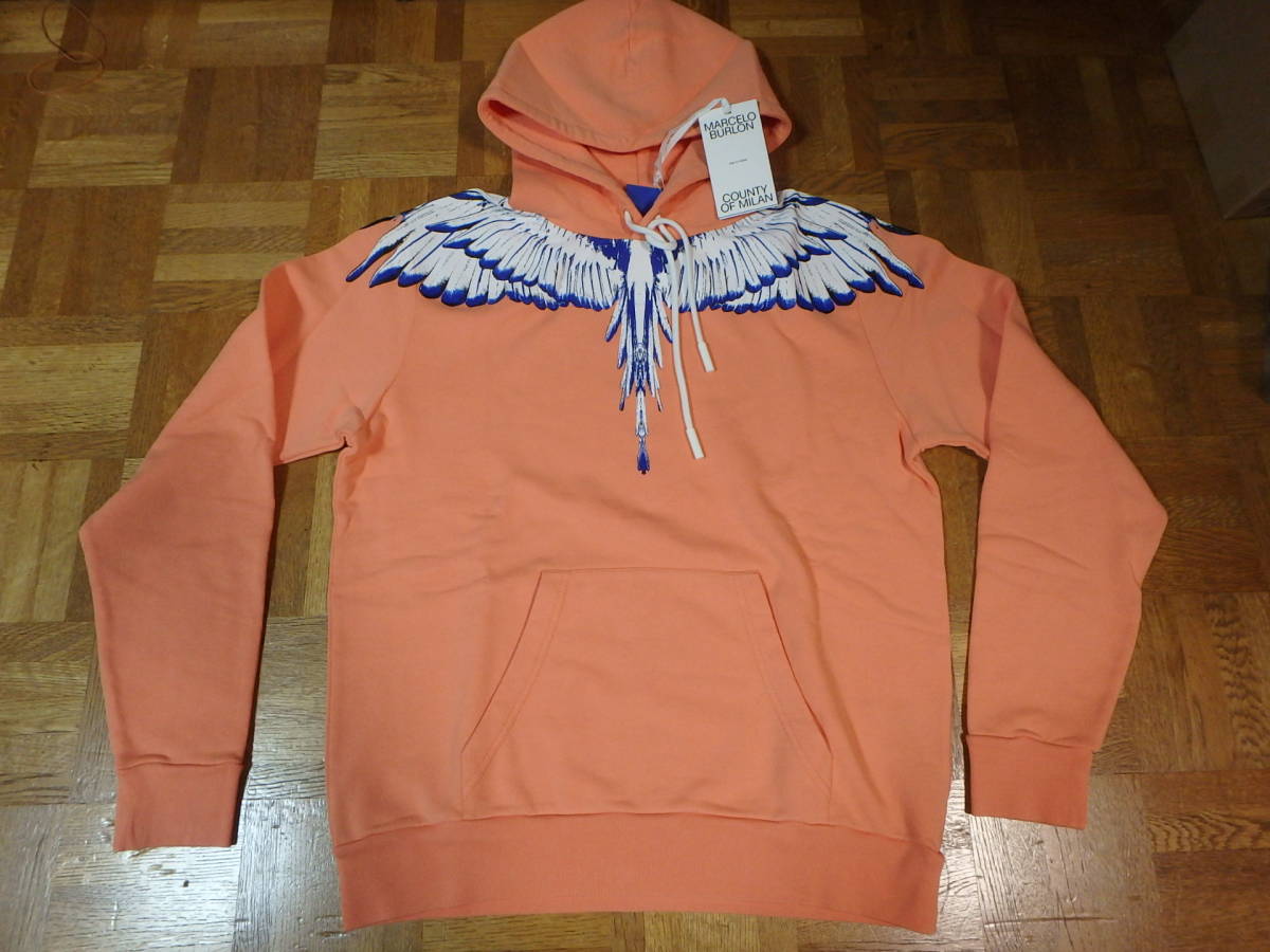 ★MARCELO BURLON マルセロ・バーロン〓ICON WINGS REGULAR HOODIE 羽根 パーカー〓M 新品 定6万