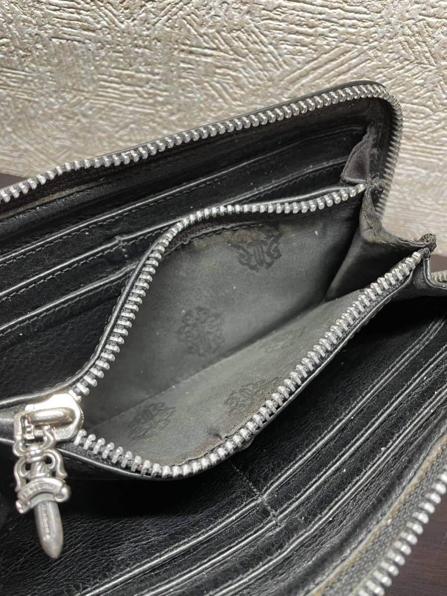 良品+確実正規品 クロムハーツ財布クロムハーツ3セメタリークロス ジップウォレット CHROME HEARTS REC F ZIP WALLET 上質レザー×シルバー_画像9