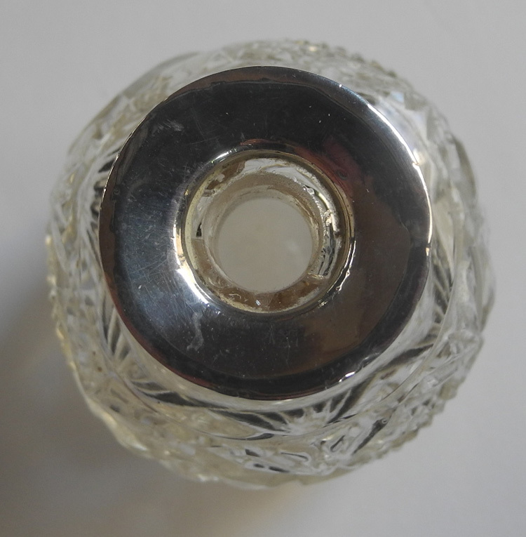 イギリス アンティーク 銀製クラフト シルバー&カットガラス ジャー・小瓶 1921年 BIRMINGHAM スターリングシルバー 銀925 刻印有り_画像5