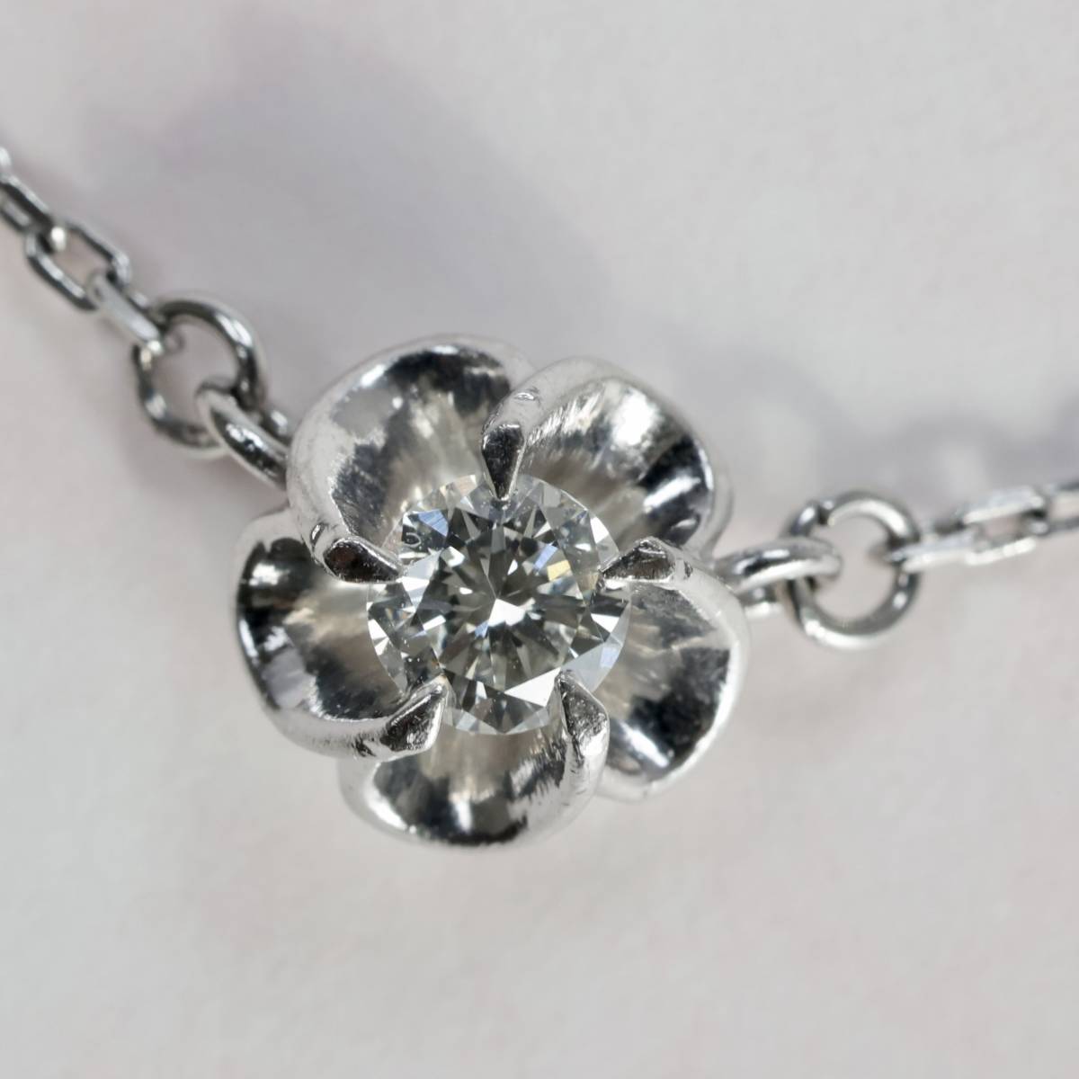 Pt850 ジュエリーマキ ひねり梅 ダイヤモンド 0.19ct ネックレス マキ