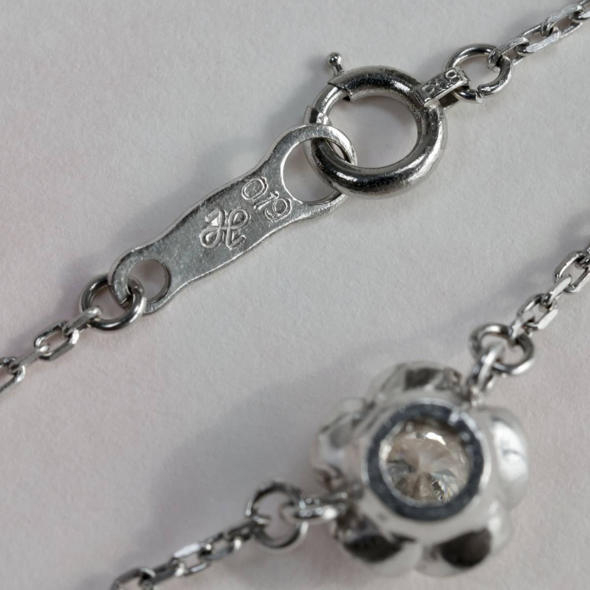 Pt850 ジュエリーマキ ひねり梅 ダイヤモンド 0.19ct ネックレス マキ