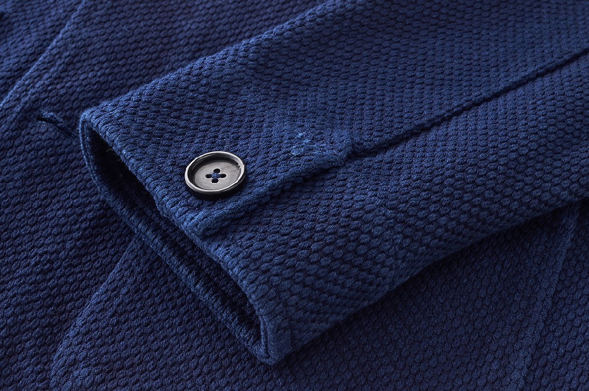 手作り 藍染め 刺し子 カバーオール 17OZ 綿100% ワークジャケット