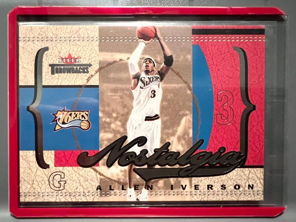 激レア/1996 Insert Nostalgia 04 Fleer Allen Iverson アレン・アイバーソン NBA 76ers ユニフォーム バスケ Panini MVP All-star HOF_画像1