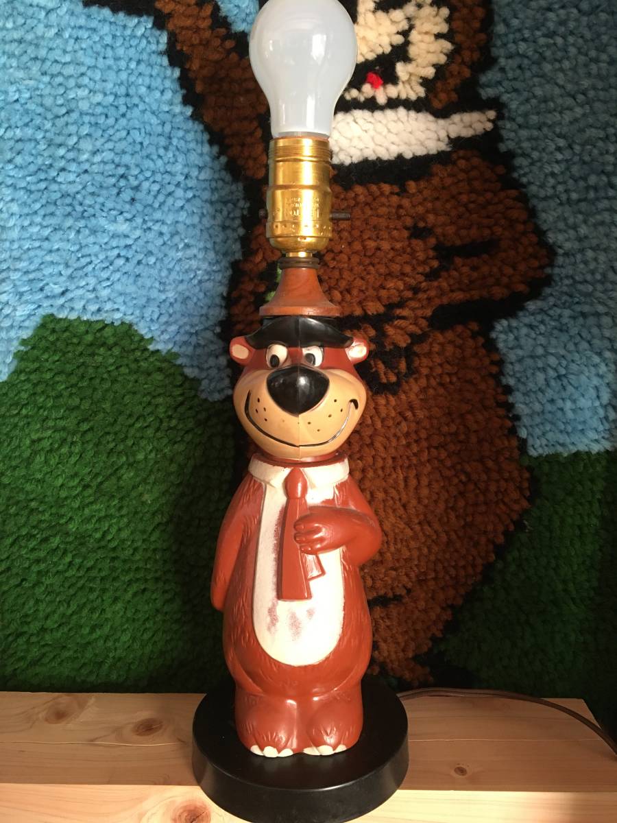 60s Vintage Hanna Barbera Yogi Bear Plastic Lamp-