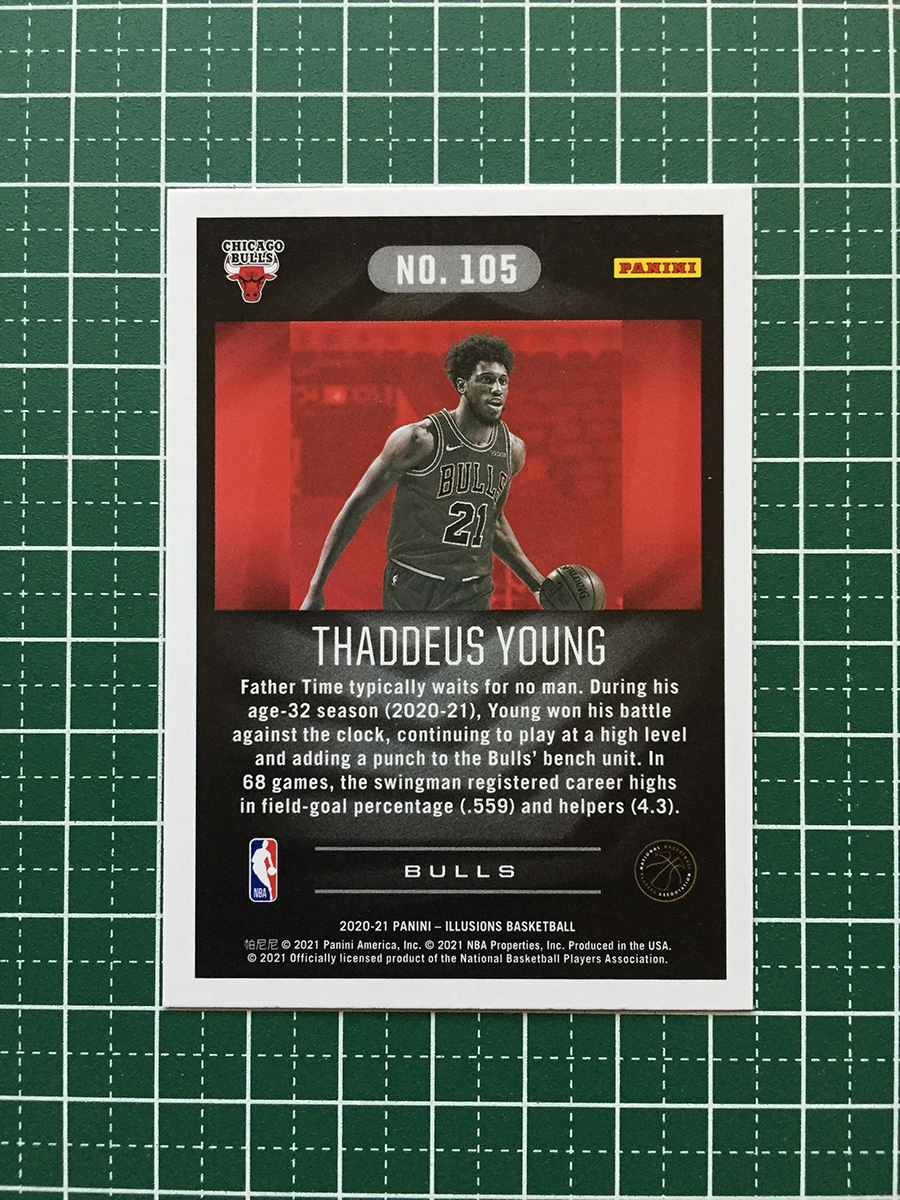 ★PANINI 2020-21 NBA ILLUSIONS #105 THADDEUS YOUNG［CHICAGO BULLS］ベースカード「BASE」★_画像2