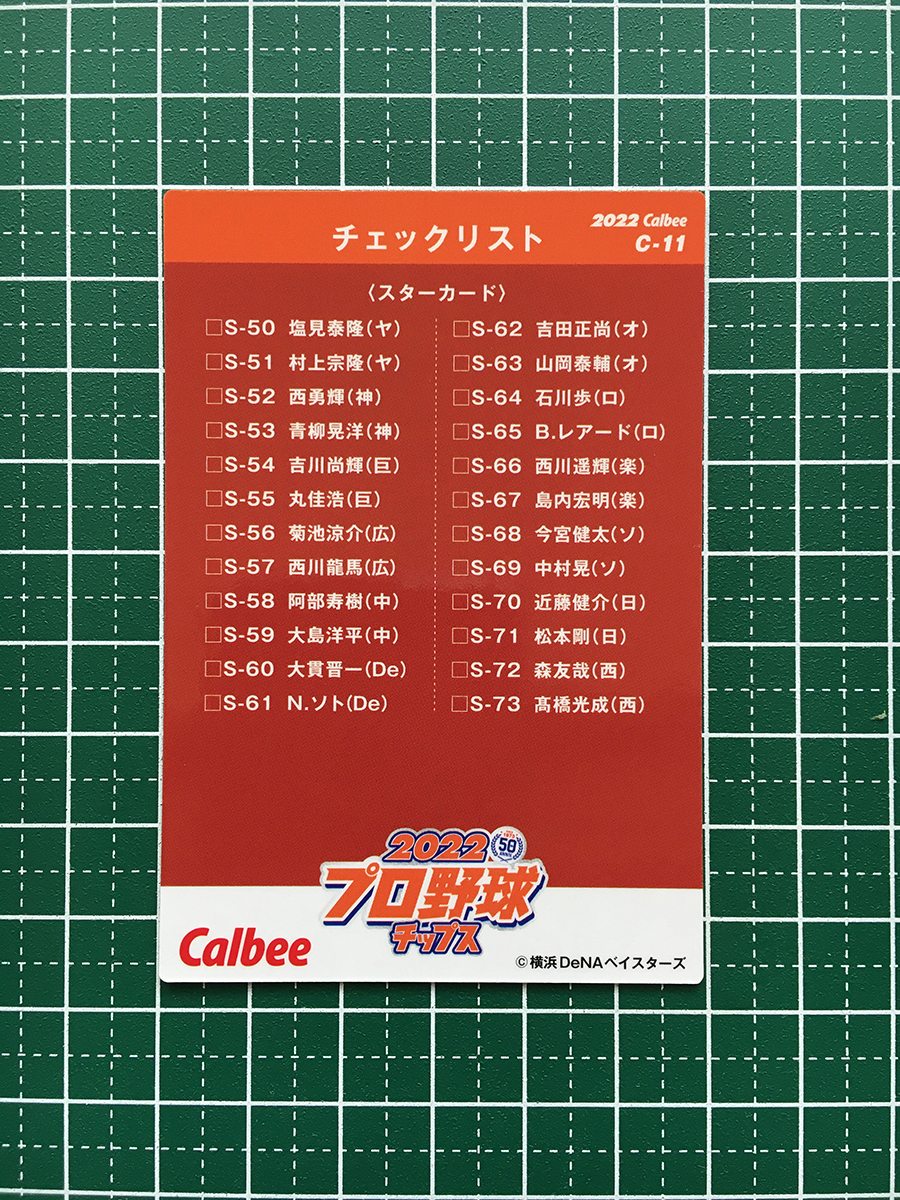 ★カルビー 2022 プロ野球チップス 第3弾 #C-11 伊勢大夢［横浜DeNAベイスターズ］第三弾 チェックリストカード★_画像2